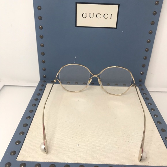 Gucci GG0254OA Gold-001 54-20-135mm Eyeglasses Authentic - Picture 5 of 12
